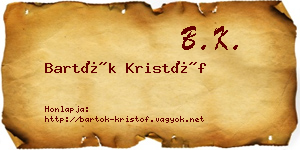 Bartók Kristóf névjegykártya