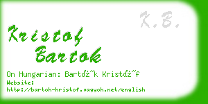 kristof bartok business card